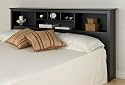 Prepac Sonoma Black King Storage Headboard