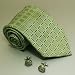 Green Checkers Men Tie Blue Checker Handmade Italian Style Silk Neck Tie Cufflinks Set 6410