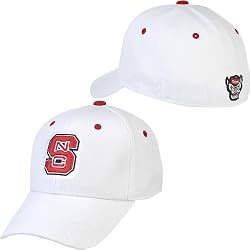 NC State Wolfpack White Fit Stretch Cap from Top of the World