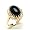 Black Coral Ring with Diamond in 14K Yellow Gold