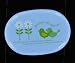 Kawaii Japanese 1 Layer Bento-bonjour Les Fleurs (Blue Color)