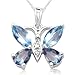 Jewelry : 10k White Gold Blue Topaz and Neptune Garden Topaz Butterfly Pendant