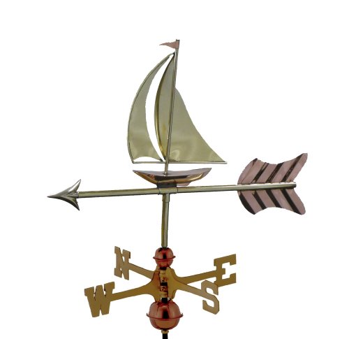 Good Directions 8803VI Garden Size Sailboat Weathervane, Verde Copper, Includes Garden Pole
