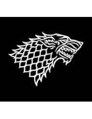 Game of Thrones House Stark Grey Direwolf Emblem Vinyl Die Cut Decal Sticker 6" White