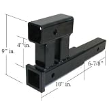 Dual 2 Hitch Bicycle Receiver Adapter Extender Extension 4000lb