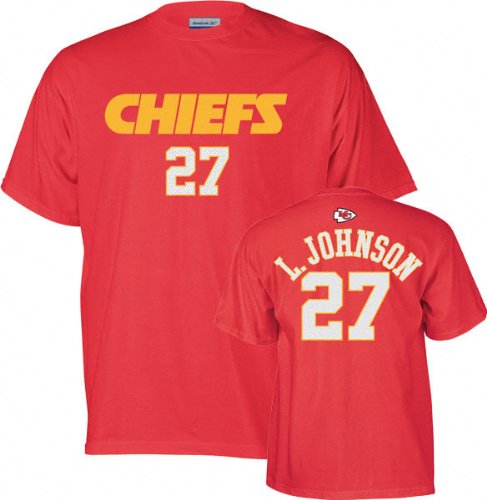 Larry Johnson Reebok Name and Number Kansas City Chiefs T-Shirt - Medium