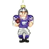 SC Sports Kansas Jayhawks Caucasian Football Player Ornament (Set of 2)
