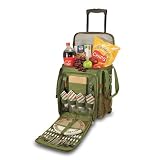 Picnic Time Avalanche Deluxe Picnic Cooler on Wheels, Service for 4