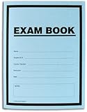 BookFactory&reg; Exam Blue Book / Blue Exam Book / Blue Test Book (10 Book Pack) (Ruled Format - 8.5" x 11" - 16 Numbered Pages) Saddle Stitched (LAB-016-7RSS (Exam Book)10 PK)
