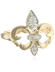 XPY 14k Yellow Gold Fleur-de-Lis Diamond Ring