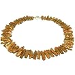 [Clearance] HinsonGayle Limited Edition "Stonehenge" Chocolate Brown Biwa Pearl Necklace and Earrings Set 18 Inches
