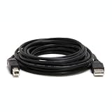 Black 15 ft Hi-Speed USB 2.0 Printer Scanner Cable Type A Male to Type B Male For HP Canon, Lexmark, Epson,