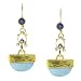 22K Gold Sapphire, Diamond & Turquoise Rhodes Earrings from Suz Andreasen Couture, MADE IN AMERICA