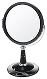 Danielle - Miroir sur pied avec finition UV et incrustations déléments Swarovski Argenté/Chrome - Image réelle avec agrandissement 7x - 29 cm x 17,5 cm (Import Grande Bretagne)