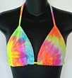 Juniors - Fully Lined Adjustable Triangle Swim Top in Tie Dye Prints. 7 Combinations. Sizes S - XL