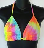 Juniors - Fully Lined Adjustable Triangle Swim Top in Tie Dye Prints. 7 Combinations. Sizes S - XL