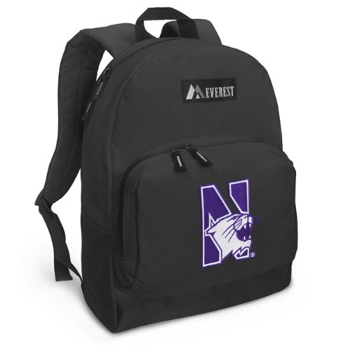 Northwestern Backpack Black Northwestern Wildcats for Travel or School Bags - BEST QUALITY Unique Gifts For Boys, Girls, Adults, College Students, Men or Ladies