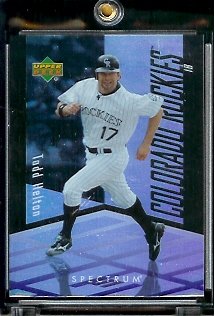 2007 Upper Deck Spectrum Baseball Card #62 Todd Helton Colorado Rockies - Mint Condition - In Protective Display Case !