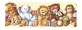 York Wallcoverings JE3529BDSMP Friends Forever Cuddle Time Stuffed Animal Wallpaper Memo Sample, 8-I