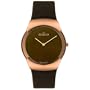 Skagen Men's 582XLRLM Swiss Movement Rose-tone Steel Brown Leather Watch