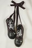 KAMARA Flower Girl Ballet Slippers BLACK BALLET Dance Girls Shoes 4-2