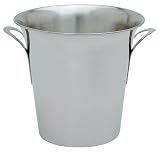 CHAMPAGNE/WINE BUCKET, 8-1/2 H, STAINLESS STEEL