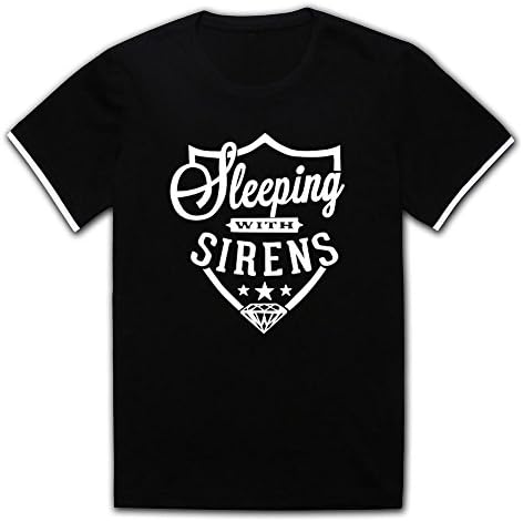 QLKJY Sleeping with Sirens Mens O-Neck T-Shirt Black XL