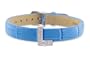Diamond Clip On Initial letter "L" with Blue Leather Bracelet
