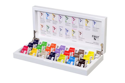Original First Tea Teebox Weiss mit 21 Fächern, 1er Pack (1 x 39 g Box) - Bio