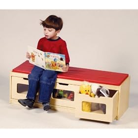 Kids Children's Easy View Storage Bench Toy Chest by visiondecor Furniture