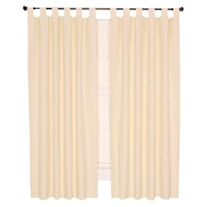 Ellis Curtain Crosby Thermal Insulated 80-by-63-Inch Tab Top Foamback Curtains, Natural Ellis Curtain Crosby Thermal Insulated 80-by-63-Inch Tab Top Foamback Curtains, Natural