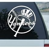 NEW YORK YANKEES LOGO MLB WHITE DECAL VINYL STICKER