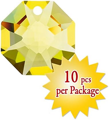 Swarovski Crystal Light Topaz Octagon Beads 14mm One Hole, loose beads, perfect for crystal garland