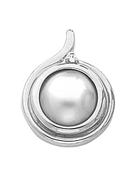 Platinum 11.50mm Mabe Pearl and Diamond Pendant -- LIFETIME WARRANTY