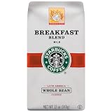 Starbucks Breakfast Blend Coffee, Whole Bean, 12-Ounce Bags (Pack of 3)