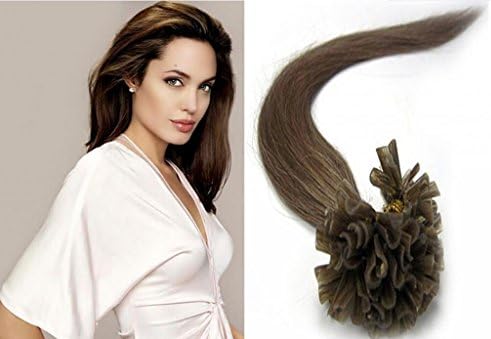 21" Inch U-tipped Pre Bonded Kertain Fusion?Hairup Human Hair Extensions 200s,#10 Medium Golden Brown [1 Set Weight: 90-100 Grams,150-180 Gram for Full Head Volume Set]