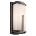 Kichler Lighting 49112AVI FL Leeds 16-1/2-Inch Light Fluorescent Outdoor Wall Lantern, Anvil Iron with Satin-Etched Cased Opal Glass