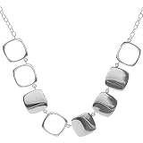 Bold Sterling Silver 8 Open And Full Cushion Link Frontal 16+2in Necklace