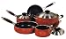 NapaStyle Porcelain Nonstick Aluminum 8-Piece Cookware Set, Terra Cotta