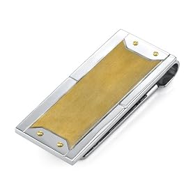 Royal Flush: Surgical Stainless Steel Brushed and Gold Finish Money Clip