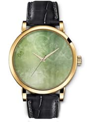 SPRAWL Aanalog Fashion Series Gold Ladies Watches of Genuine Black Leather Strap,Unique Wrist Watch for Women Girls Designed with Love on the Board