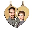 Custom Photo Heart Pendant  Solid 14k White Gold Double Heart Pendant Split in Two Created From Your Favorite Photo
