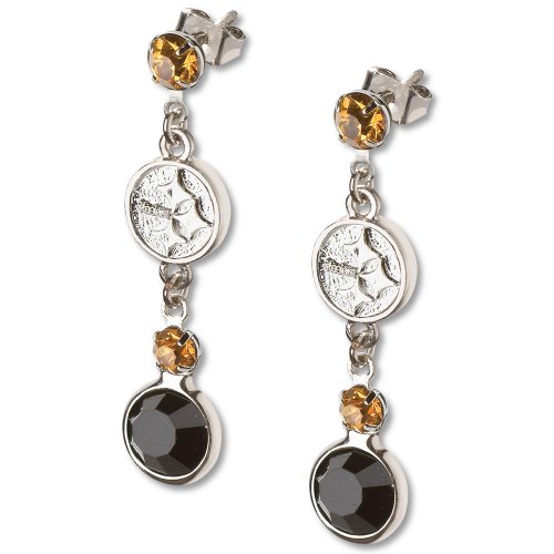 Pittsburgh Steelers Crystal Logo Earrings