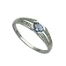 9ct White Gold Ladies Dress Ring Set with Tanzanite and 7pts of Diamonds Size - P