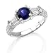 14K White Gold Sapphire and Diamond Ring