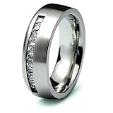 Stainless Steel Ring with CZ (Sizes 8-12)