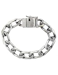 Gents Sterling Silver Cuban Link Bracelet Handmade 1/2 inch wide, sizes 8, 8.5 & 9 inch