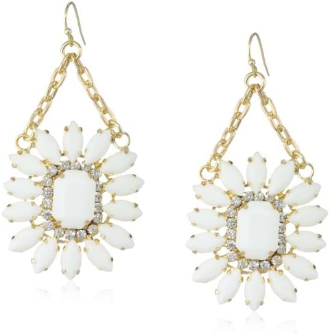 Resin Starburst Statement Rhinestones Earrings, 2.25"