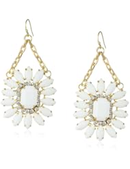 Resin Starburst Statement Rhinestones Earrings, 2.25"