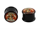 Pinup Girl 'QUEEN OF HEARTS' Double Flare Plugs - 1/2'_12mm - Sold as a Pair